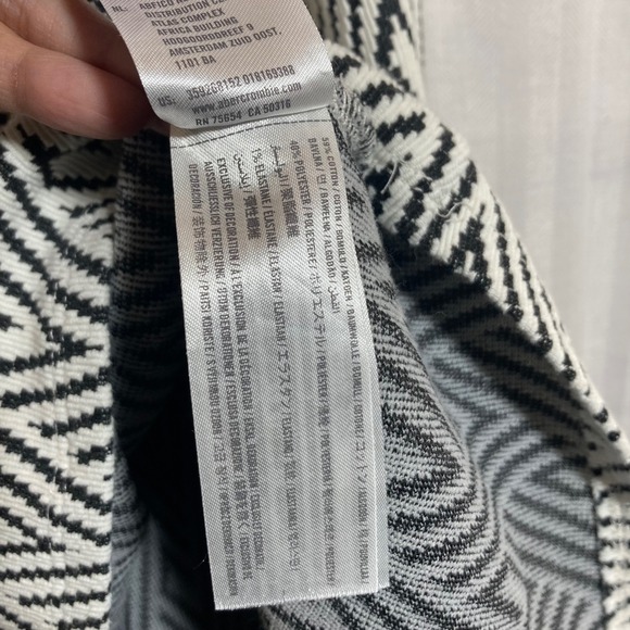 Abercrombie Fitch Black White Geometric Print Criss Cross Back A Line Dress Sm - Picture 4 of 4